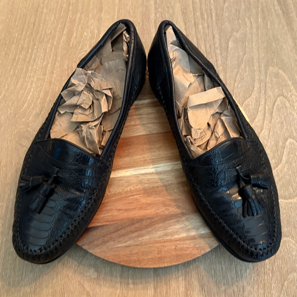 Moreschi Dark Brown Leather Tassel Loafers Made in Italy – Men’s 10